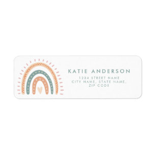 Boho Rainbow Pastel Adresse de retour