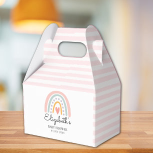 Boho Rainbow   Pastel Baby Shower Girl Favor Box