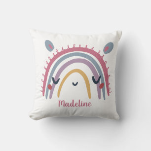 Boho Rainbow Pastel Throw Pillow