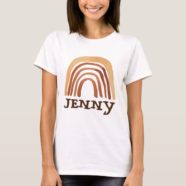BOHO RAINBOW PERSONALIZED CUSTOM NAME T-SHIRT (Front)