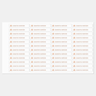 boho rainbow personalized name school labels