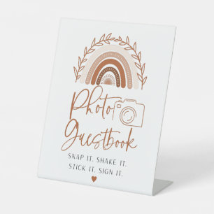 Boho Rainbow Photo Guestbook Sign