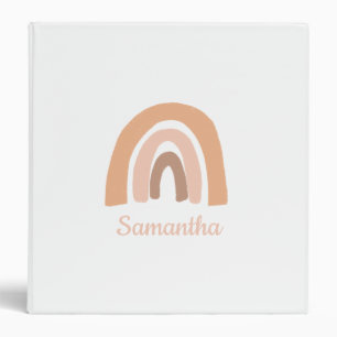 boho rainbow pink personalized binder