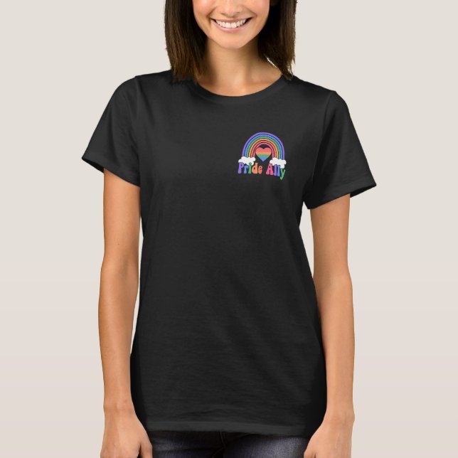 Boho Rainbow Pride Ally You Are Safe With Me On Po T-Shirt (Front)