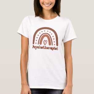 Boho Rainbow Psychotherapist Therapist T-Shirt