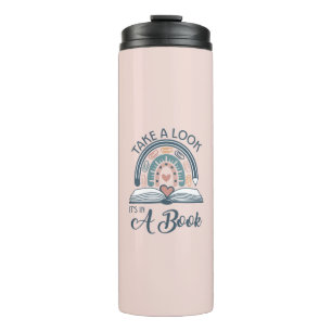 Boho Rainbow Reading It's in a Book Thermal Tumbler