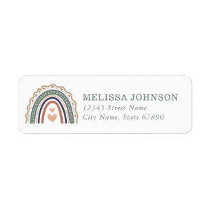 Boho Rainbow Return Address Labels
