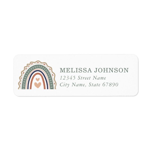 Boho Rainbow Return Address Labels (Front)