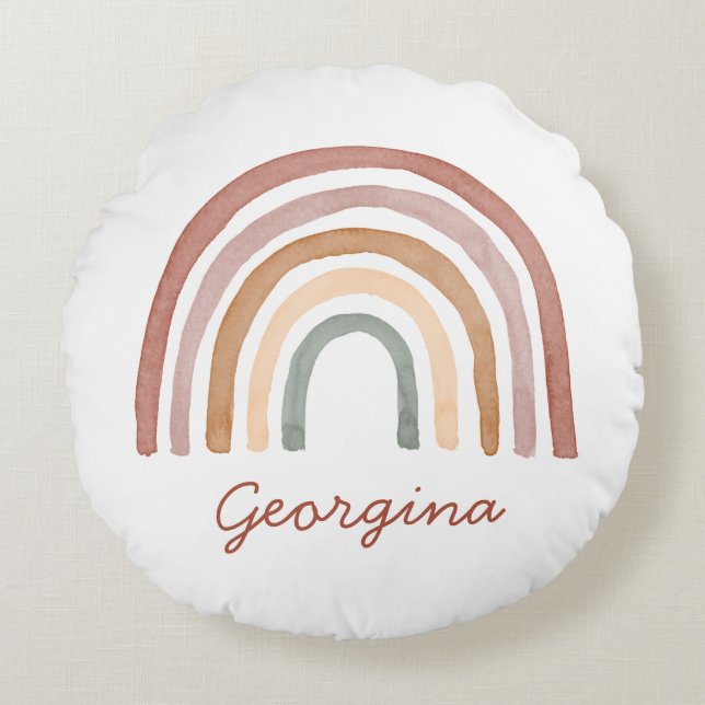 Boho Rainbow  Round Pillow (Front)