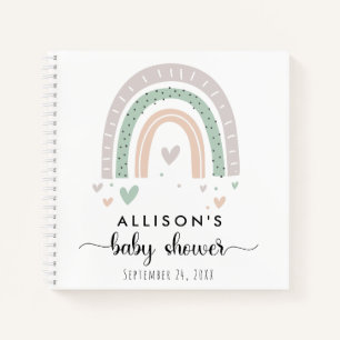 Boho Rainbow Sage Baby shower Livre d'invité