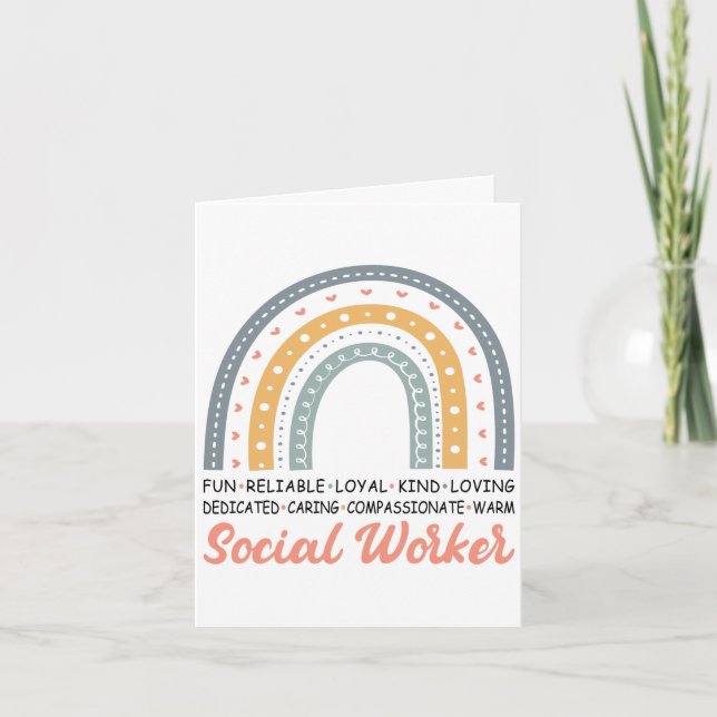 Boho Rainbow Social Work Month Card (Front)