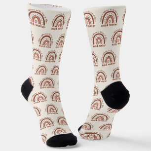 Boho Rainbow Social Worker Socks