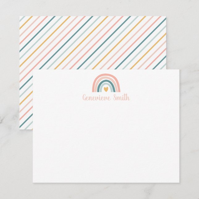 Boho Rainbow Stationery Card (Front/Back)