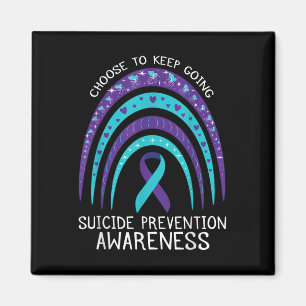 Boho Rainbow Suicide Awareness Mental Health  Magnet
