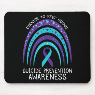 Boho Rainbow Suicide Awareness Mental Health Mouse Pad