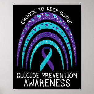 Boho Rainbow Suicide Awareness Mental Health Poster
