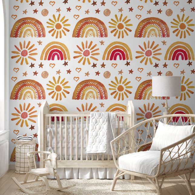 Boho Rainbow Sun Baby Girl Kids Wallpaper (Kids)