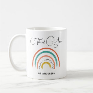Boho Rainbow Teacher Appreciation Personalized  Coffee Mug