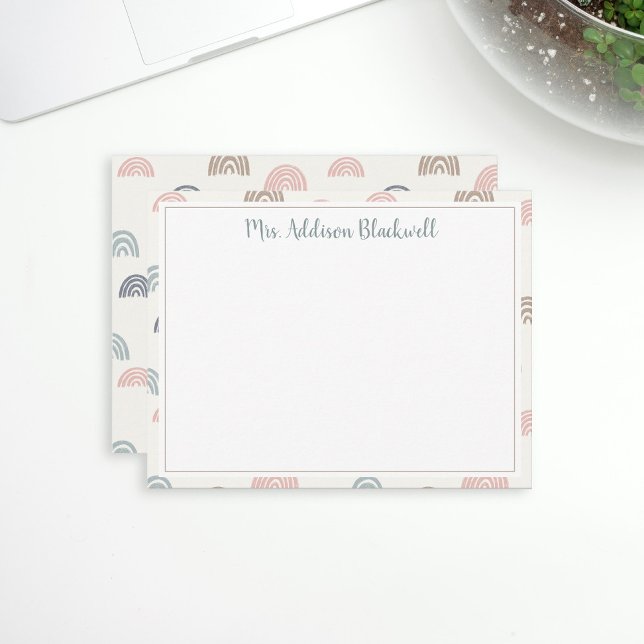 Boho Rainbow Teacher Personalized Name Card (Creator Uploaded)