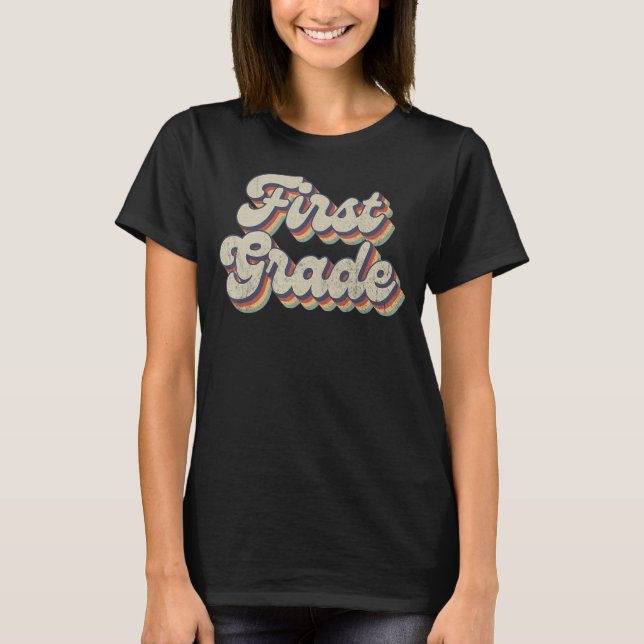 Boho Rainbow   Teaching First Grade Teacher T-Shirt (Front)