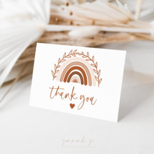 Boho Rainbow Thank You, Earthy Terracotta Tones You Card