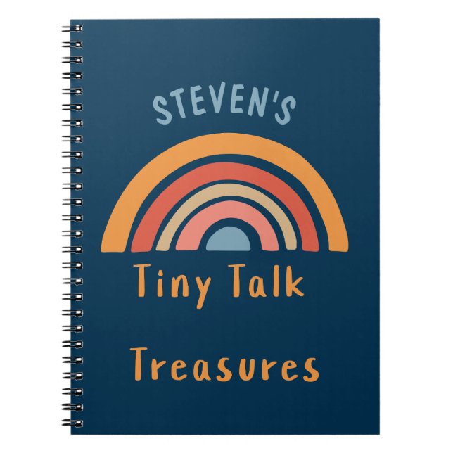 Boho Rainbow Tiny Talk Treasures Personalized  Notebook (Front)