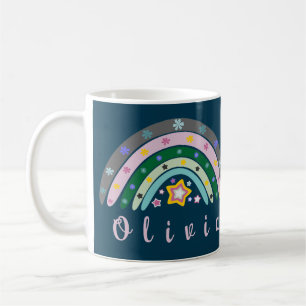 Boho Rainbow Trendy with Personalized Name Coffee Mug
