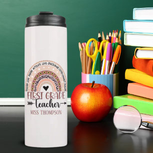 Boho Rainbow Tumbler for 1st Grade Teacher