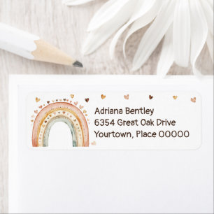 Boho Rainbow Watercolor Baby shower Adresse de ret