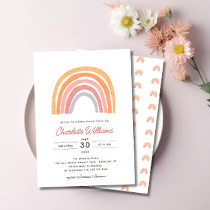 Boho Rainbow Watercolor Baby Shower Invitation
