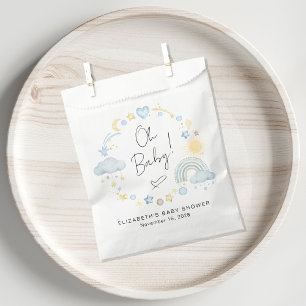 Boho Rainbow Watercolor Boy Baby Shower Favour Bag