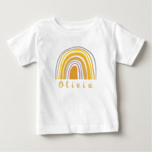 Boho Rainbow with Personalized Name Whimsical  Baby T-Shirt