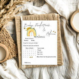 Boho Rainbow With Sunflowers Baby Predictions Game