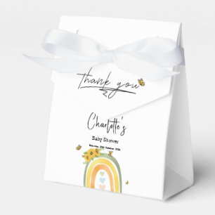Boho Rainbow With Sunflowers Baby Shower Favor Box