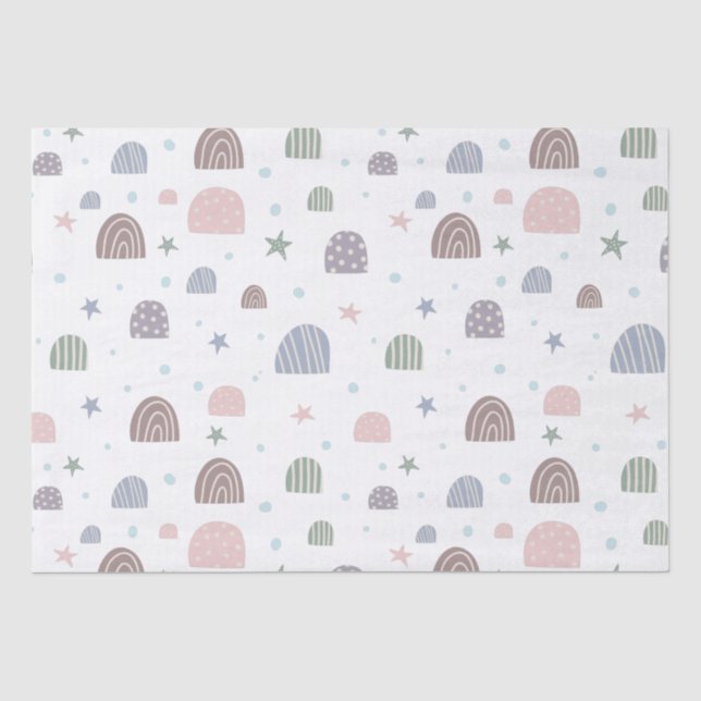 boho rainbows and stars cute tissue paper (Front)