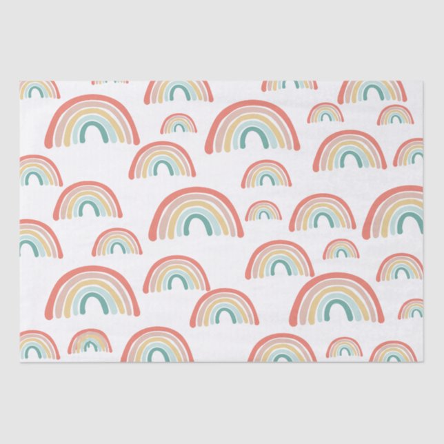 Boho Rainbows Decoupage Wrap Tissue Paper (Front)