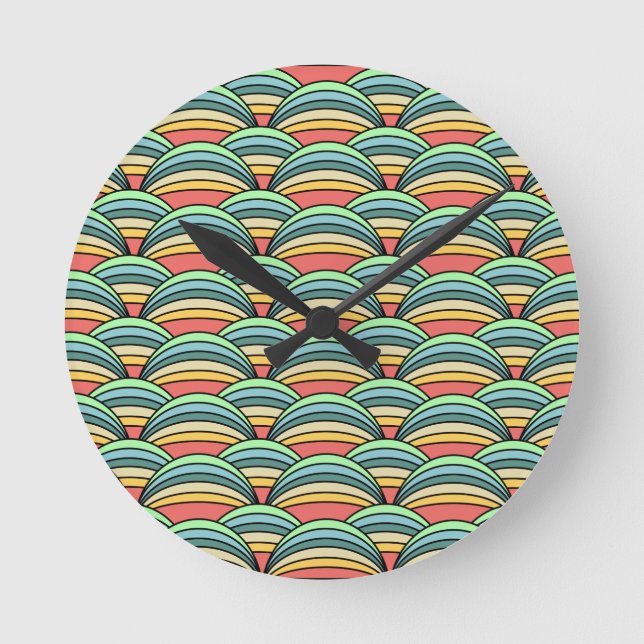 Boho Rainbows  Round Clock (Front)