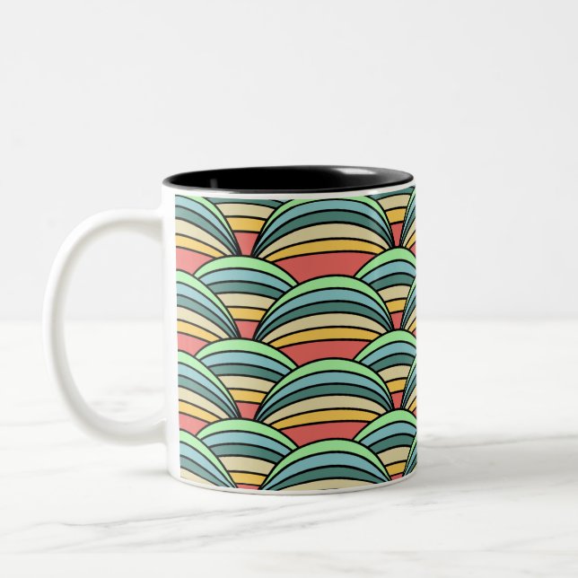 Boho Rainbows Two-Tone Coffee Mug (Left)