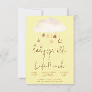 Boho Raincloud & Star Gender Neutral Baby Sprinkle Invitation