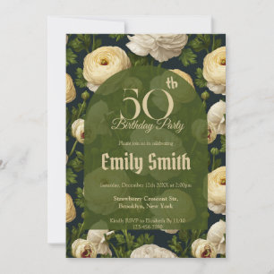 Boho Ranunculus Accent Surprise Birthday Invitation