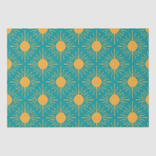 Boho Ray of Sun Turquoise  Tissue Paper (Front)
