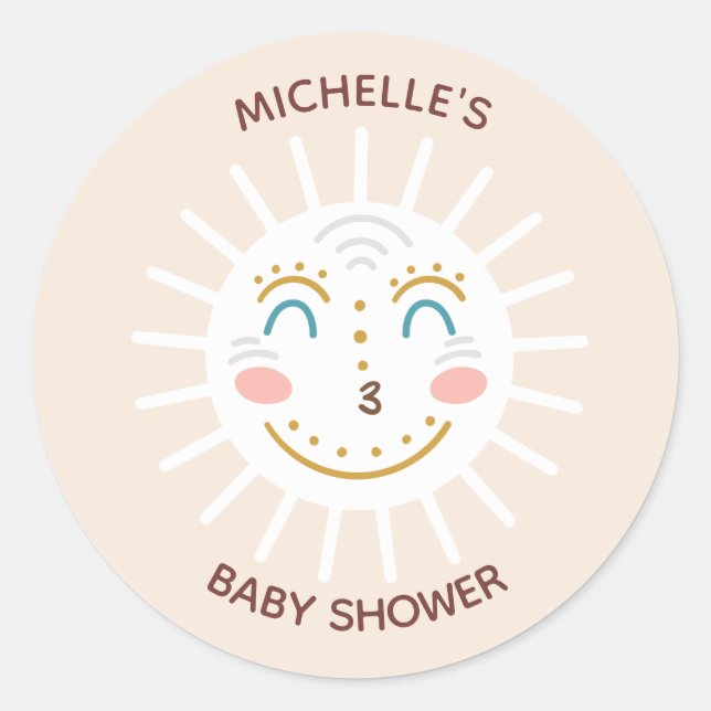 Boho Ray of Sunshine  Classic Round Sticker (Front)