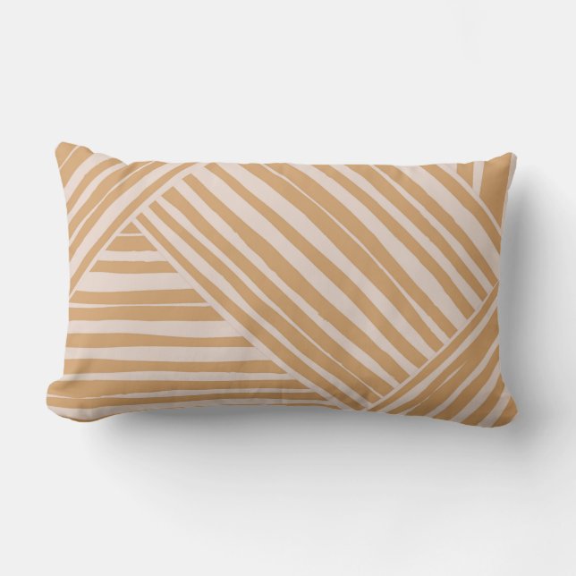 Boho rayé coussin neutre dortoir décoration (Recto)