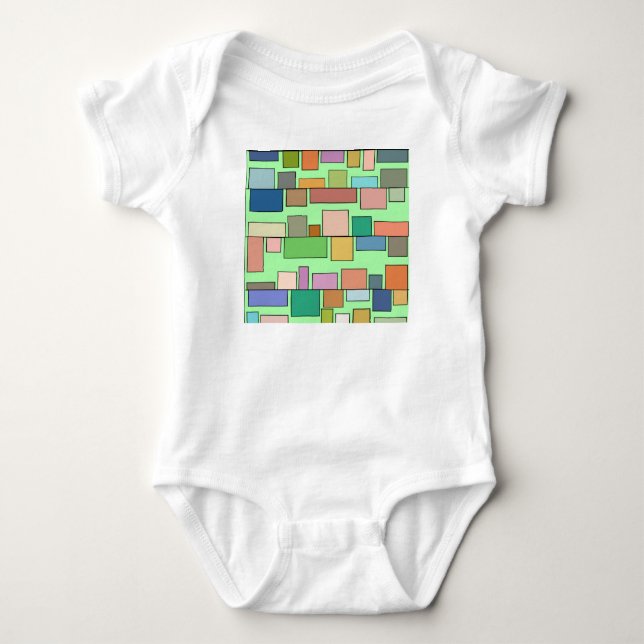 Boho Rectangles Baby Bodysuit (Front)