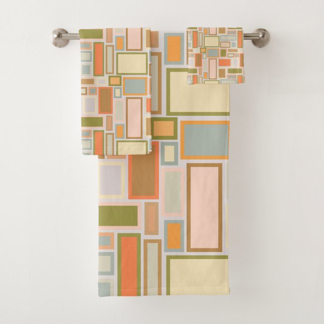 Boho Rectangles  Bath Towel Set (Insitu)
