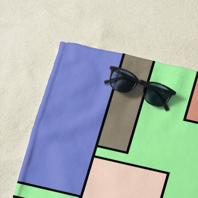 Boho Rectangles  Beach Towel (In Situ)