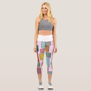 Boho Rectangles Capri Leggings