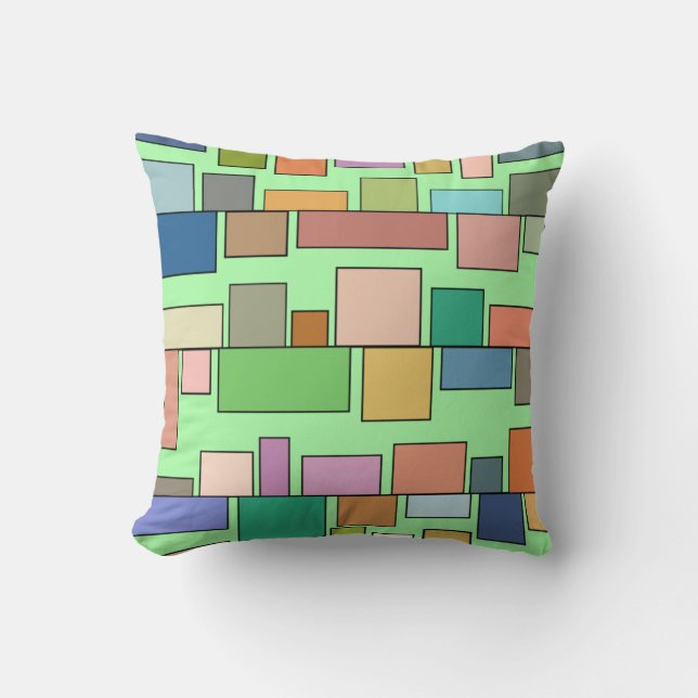 Boho Rectangles  Throw Pillow (Front)