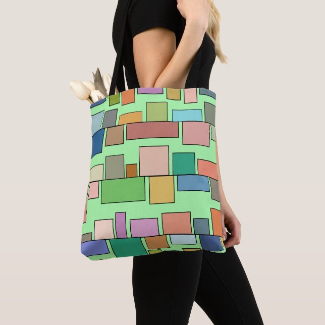 Boho Rectangles  Tote Bag (Close Up)