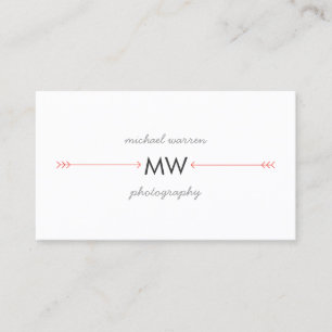 Boho Red Arrows Monogram Logo Business Card